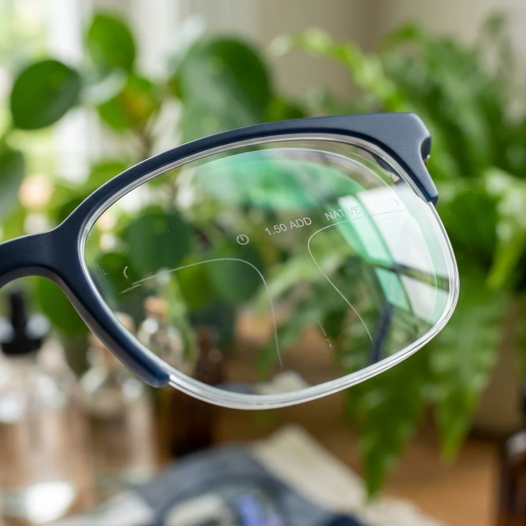 Macro detail of BlueLume anti-reflective office lens coating